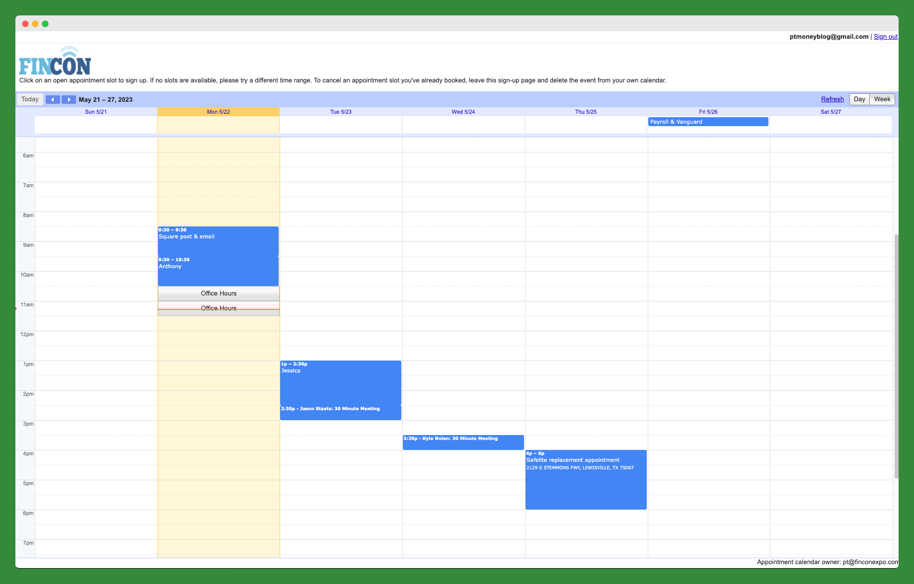 Google Workspace Appointments